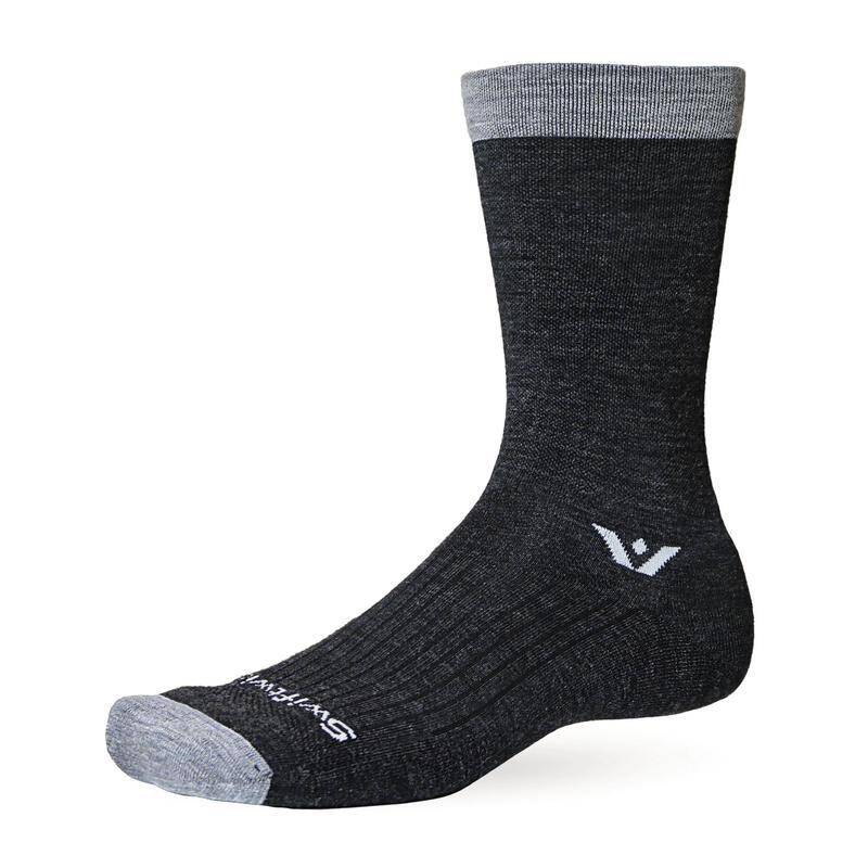 Swiftwick Pursuit Merino Seven Coal Grey Stripe Sock