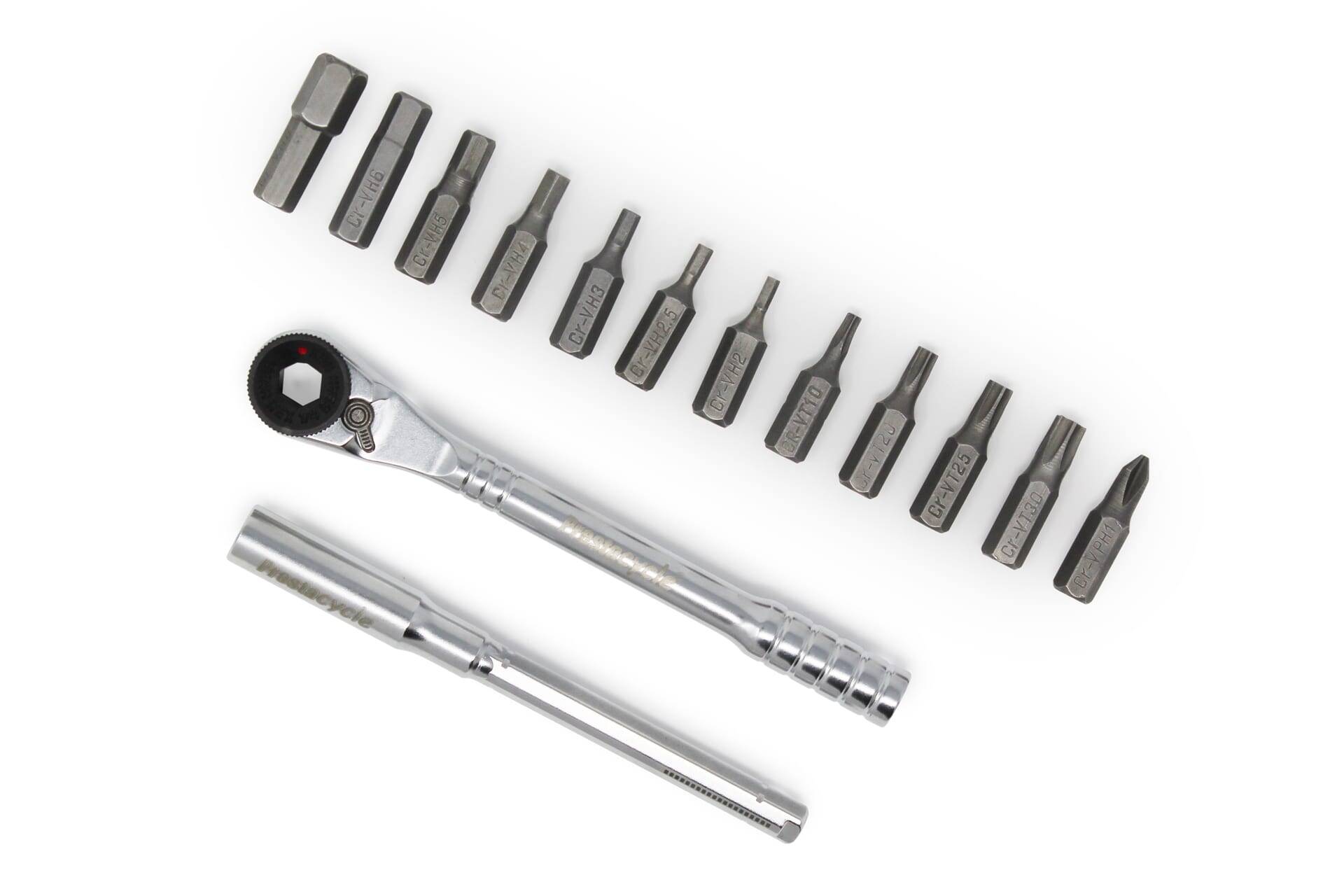 PRESTACYCLE T-HANDLE RATCHET DELUXE 3 WAY RATCHET & T-HANDLE TOOL KIT
